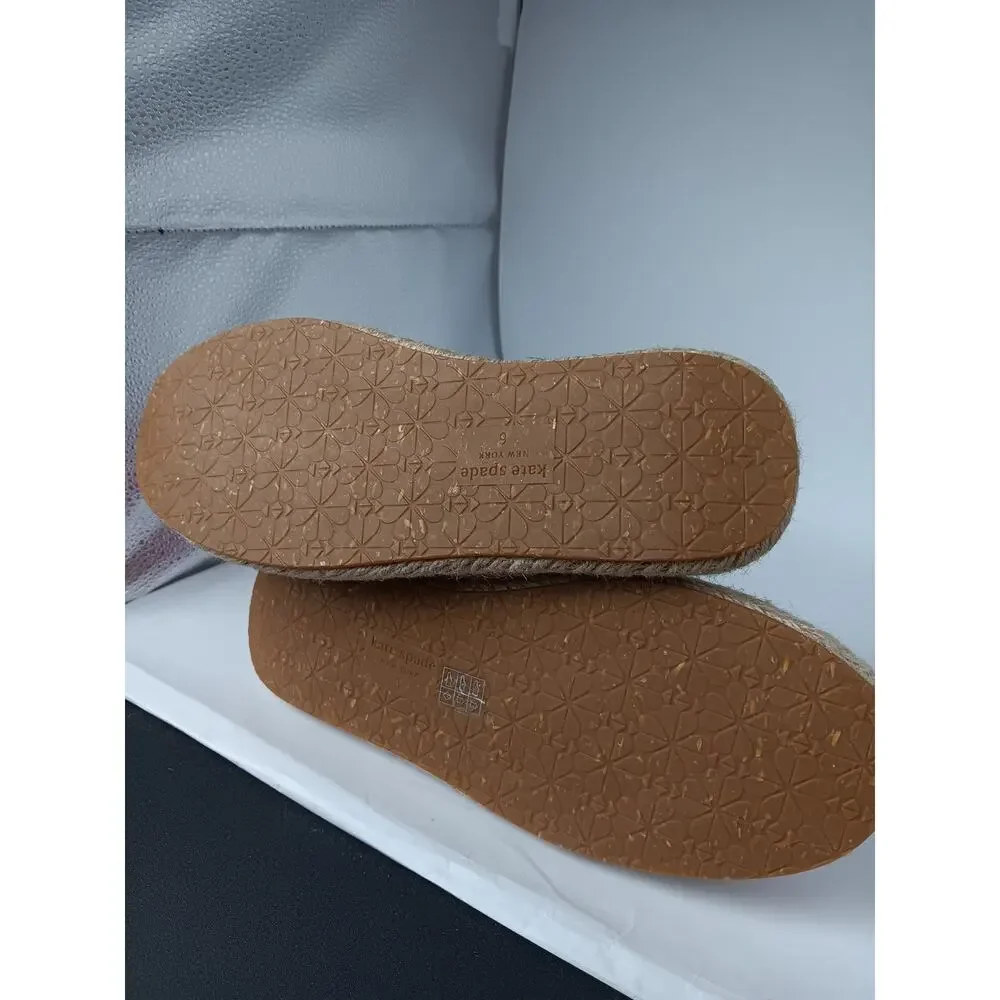 Kate Spade Eastwell Espadrille Flat Womens 6B Pink Suede Luxury Party Dress - Picture 9 of 10